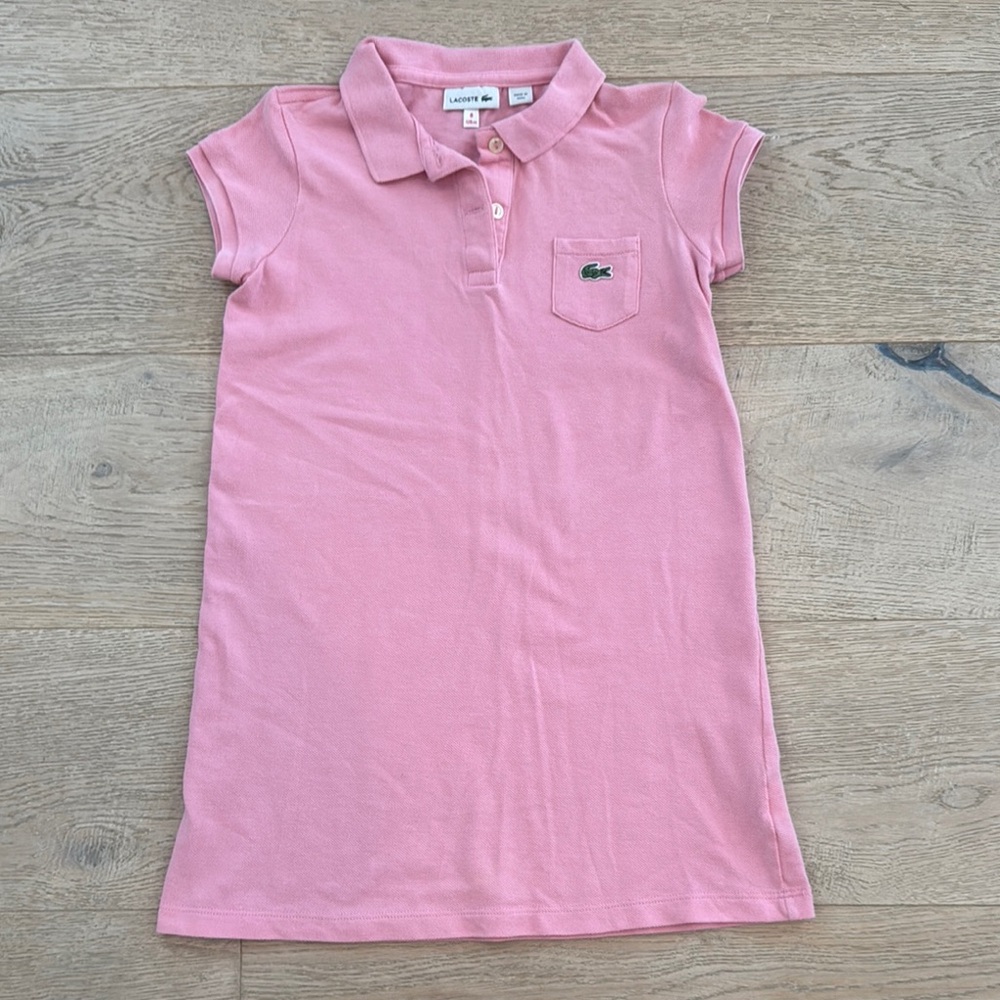 Lacoste Kids Polo Dress in Soft Pink